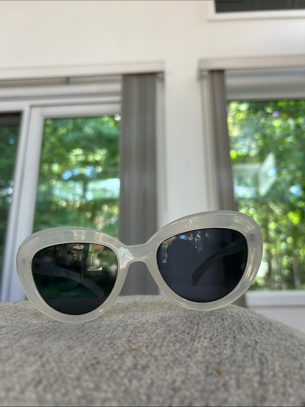 NWOT J. Crew White Cat-Eye Sunglasses with Black Lenses